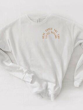 Here Comes The Sun Sweatshirt, Rainbow, White Sweatshirt Medium The Beatles